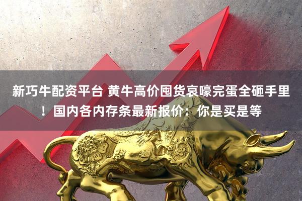 新巧牛配资平台 黄牛高价囤货哀嚎完蛋全砸手里！国内各内存条最新报价：你是买是等